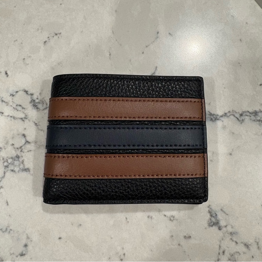 Coach Black and Brown Leather Wallet